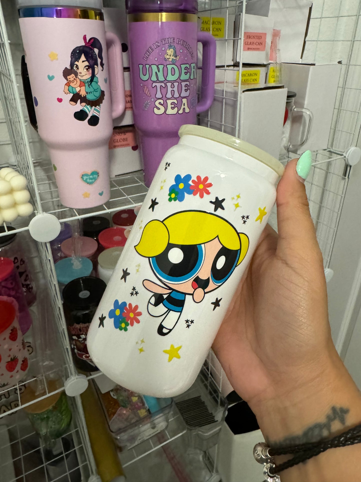 Power Puff glass Can