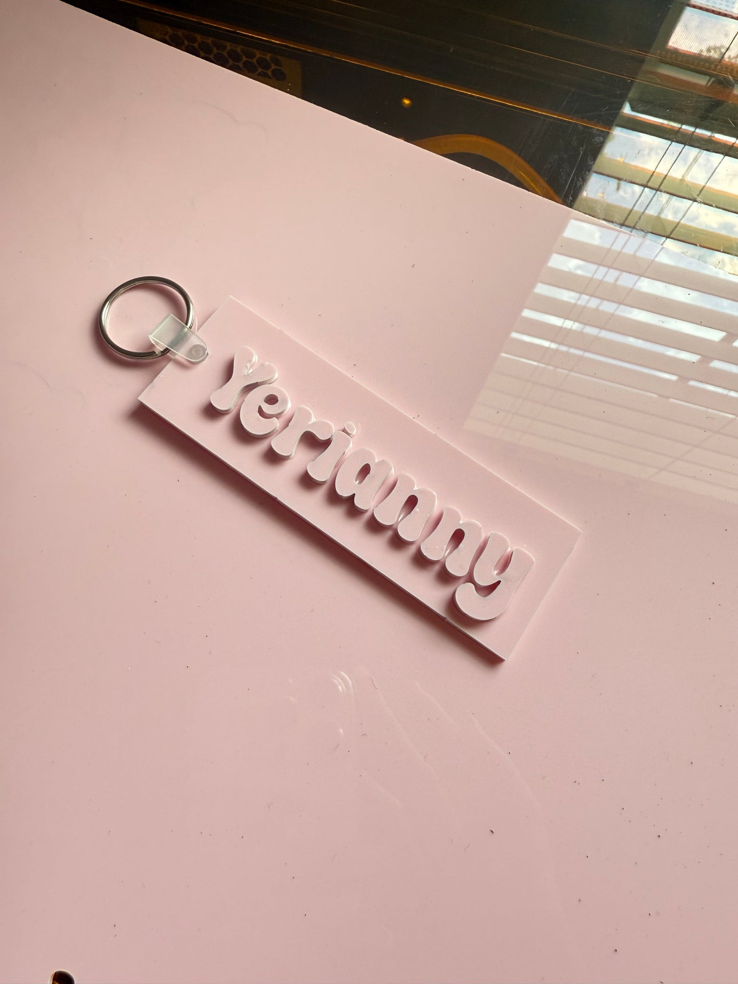 Name Keychain for backpack or lunchbox (acrylic)
